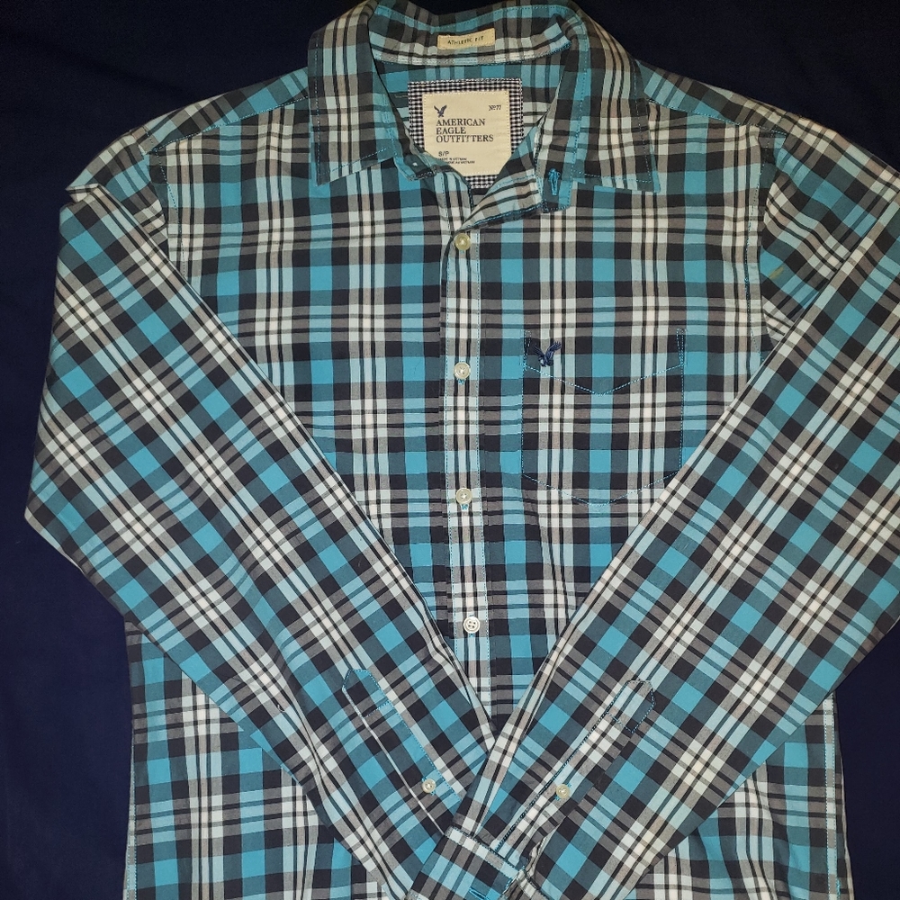 Men's plaid casual button down from American Eagle